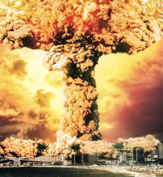 nuclear explosion in city near the beach